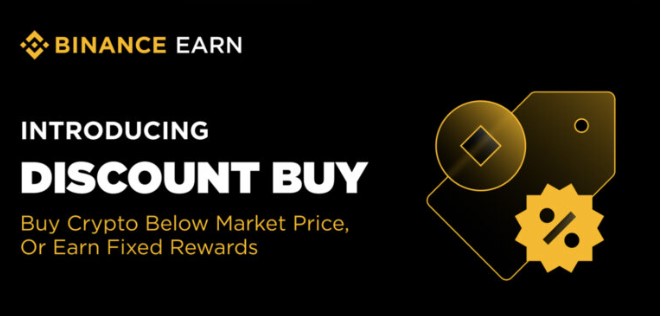 Binance giới thiệu Discount Buy, cho phép mua crypto với giá ưu đãi hoặc hưởng lãi suất cố định