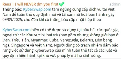Thông tin về việc bị chặn ở Việt Nam